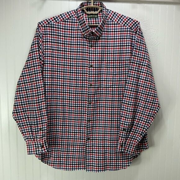 ORVIS 100% cotton flannel long sleeve shirt - Picture 1 of 4
